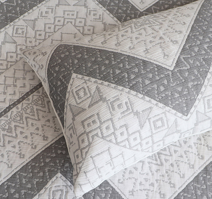 Indie Quilt Cover Set Range White and Silver