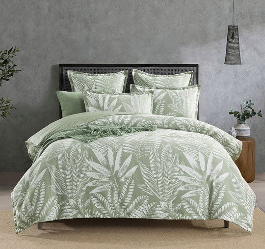 Lansfield Quilt Cover Set Range Sage