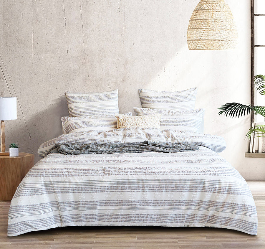 Lenone Quilt Cover Set Range Charcoal