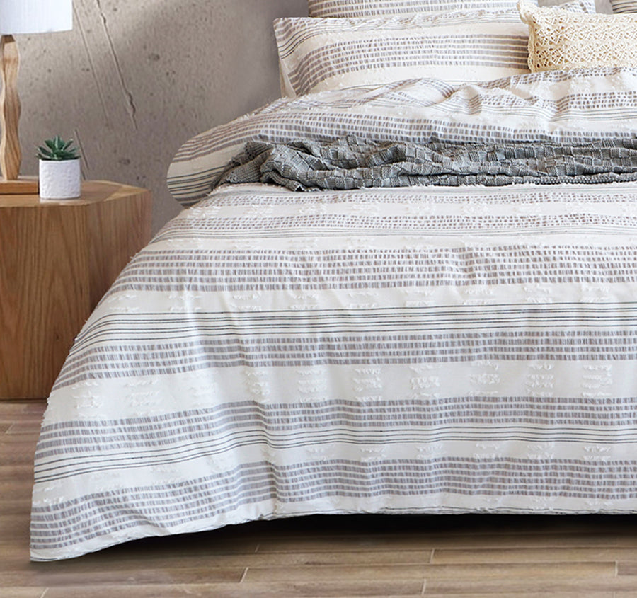 Lenone Quilt Cover Set Range Charcoal