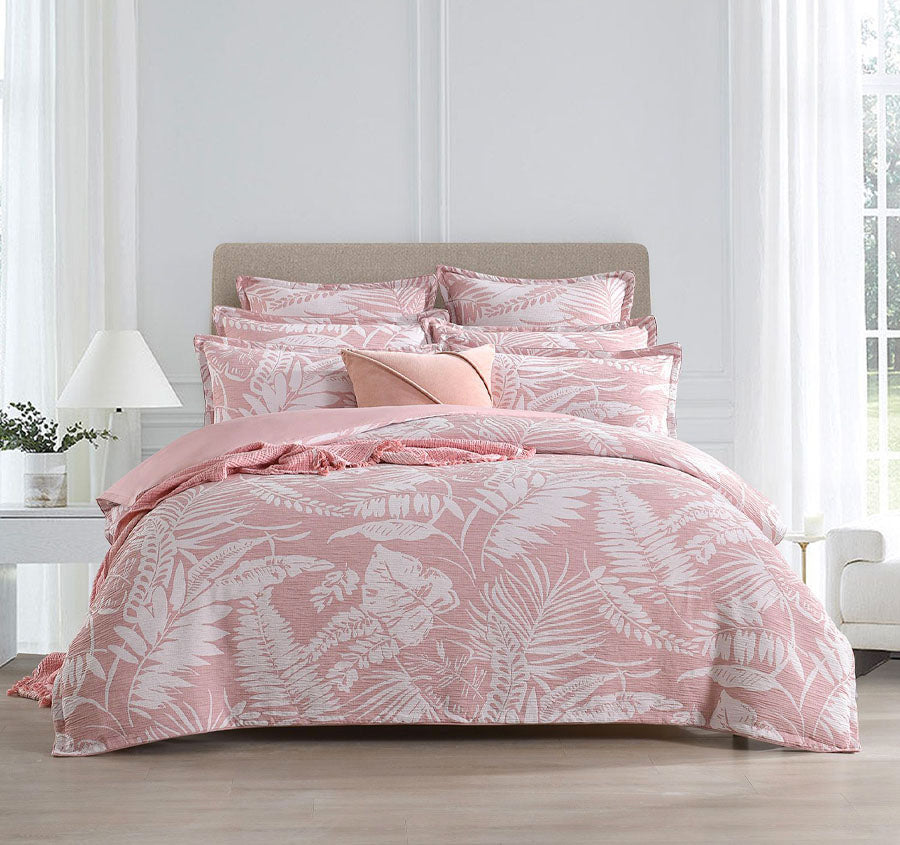 Palm Tree Quilt Cover Set Range Clay