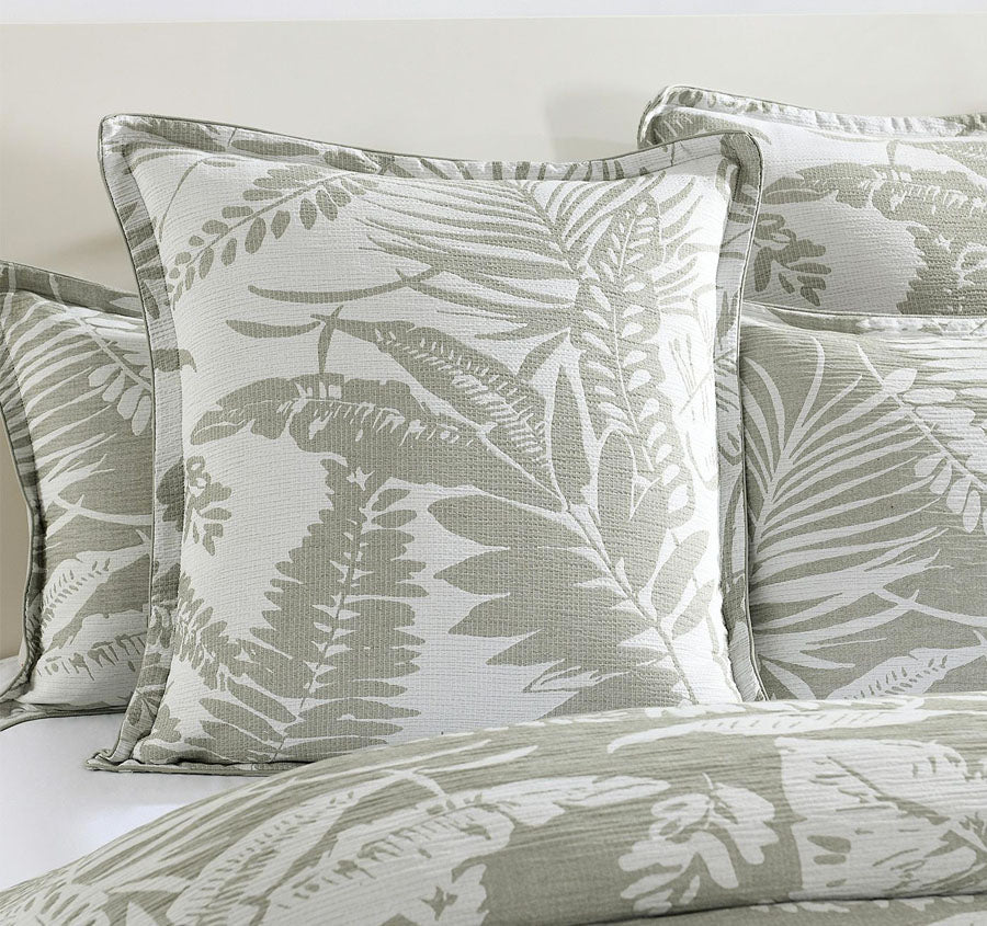 Palm Tree European Pillowcase Sage Green