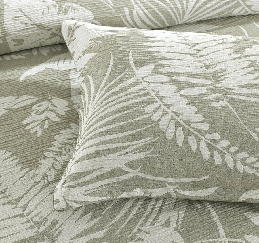 Palm Tree Quilt Cover Set Range Sage Green