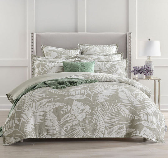 Palm Tree Quilt Cover Set Range Sage Green