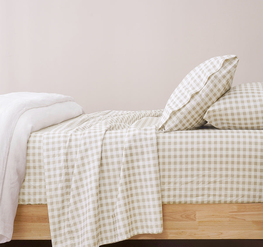 Printed Cotton Sheet Set Range Gingham
