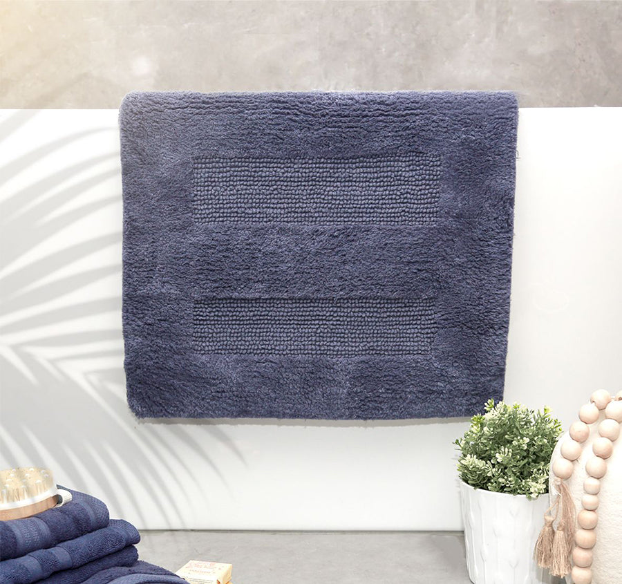 Retreat Cotton Bath Mat Blue