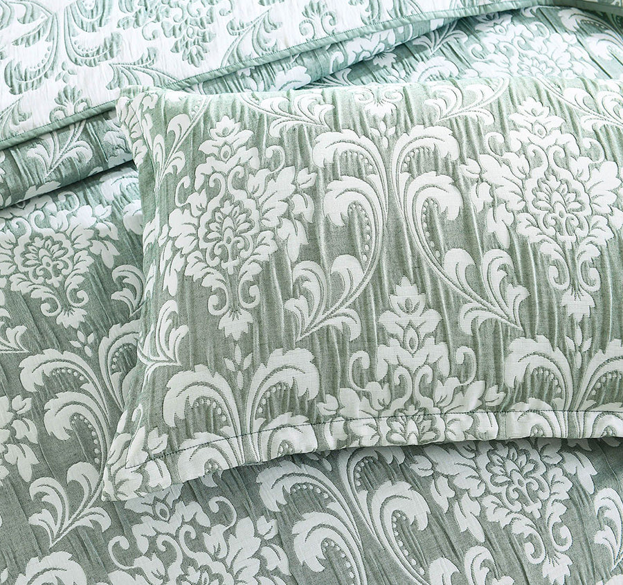 Tahlia Coverlet Set Range Jade