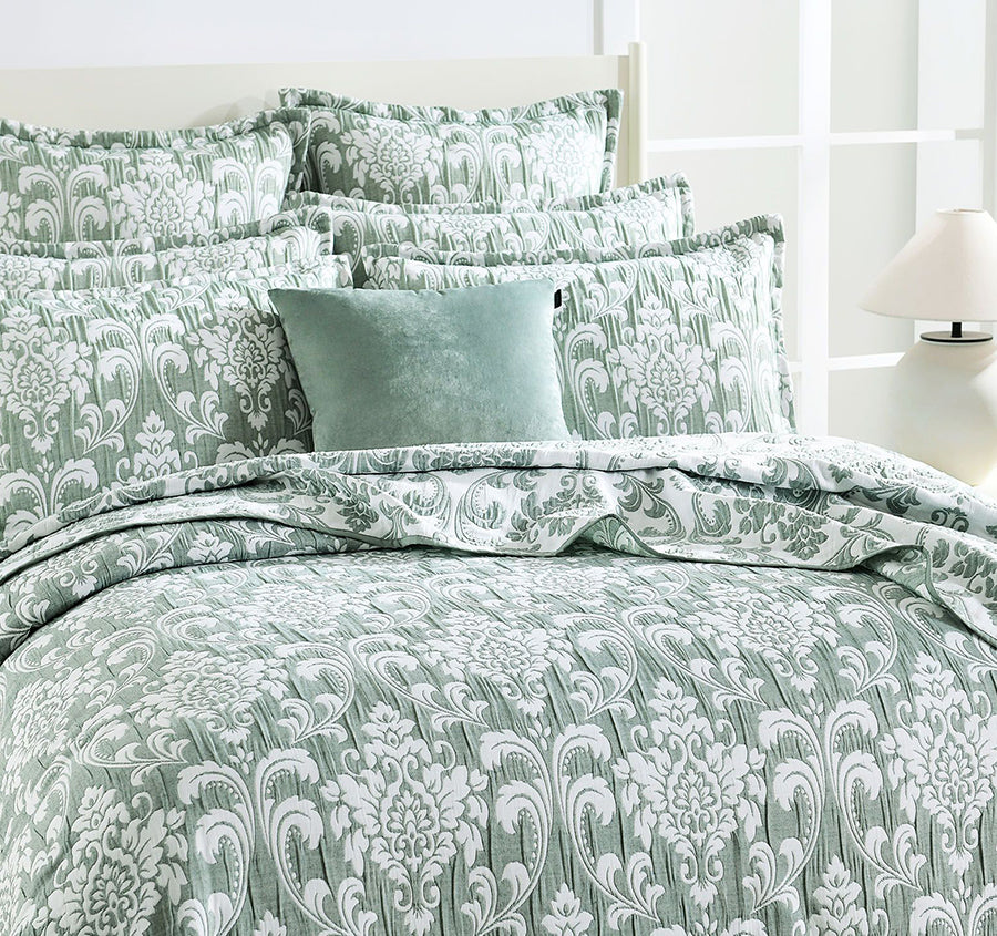 Tahlia Coverlet Set Range Jade