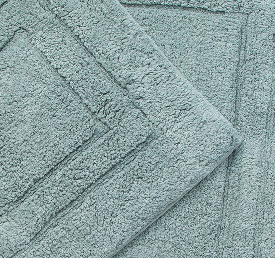 Tufted Cotton 2 Piece Bath Mat Set Grey Mist