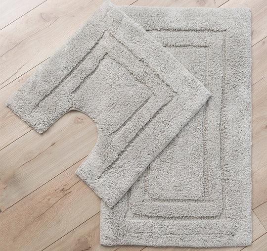 Tufted Cotton 2 Piece Bath Mat Set Linen