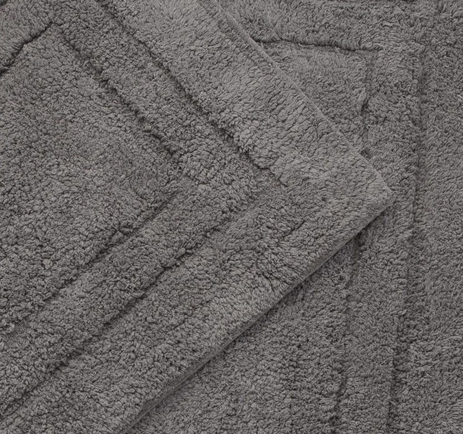 Tufted Cotton 2 Piece Bath Mat Set Nickel