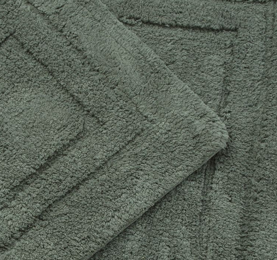 Tufted Cotton 2 Piece Bath Mat Set Sage