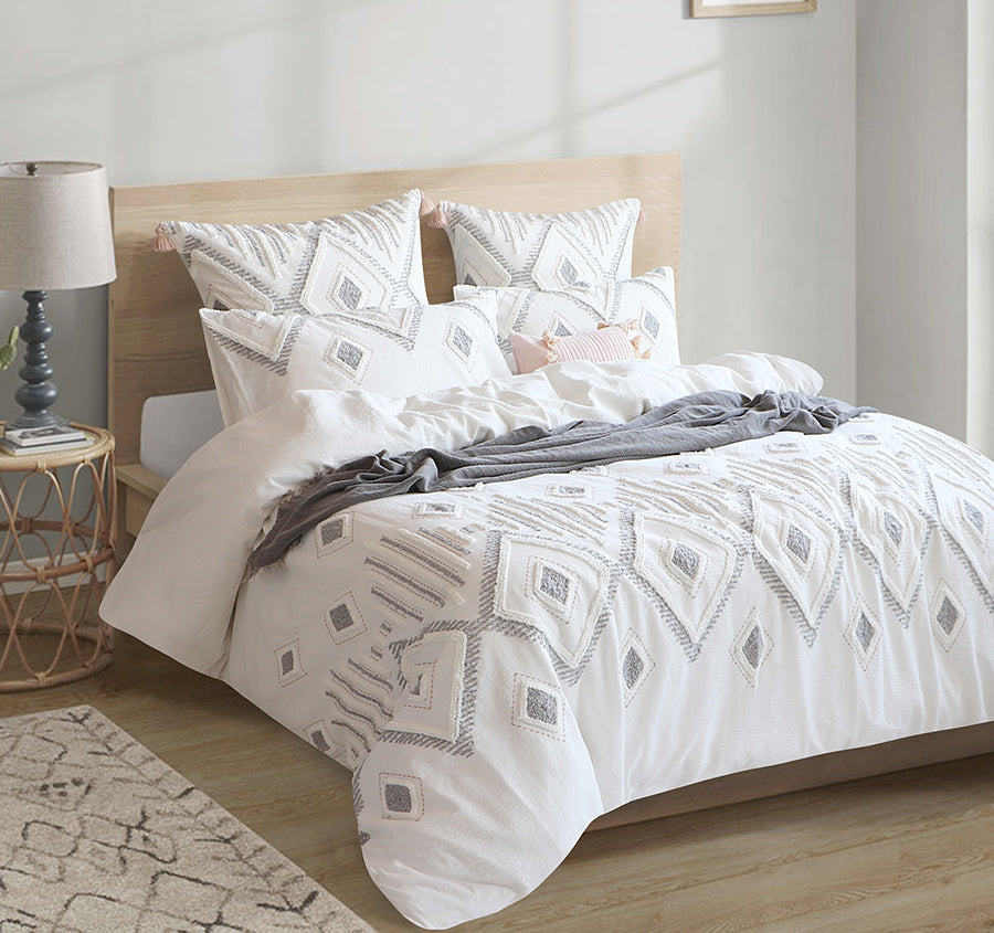 Zuma Quilt Cover Set Range White