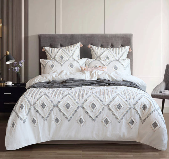 Zuma Quilt Cover Set Range White
