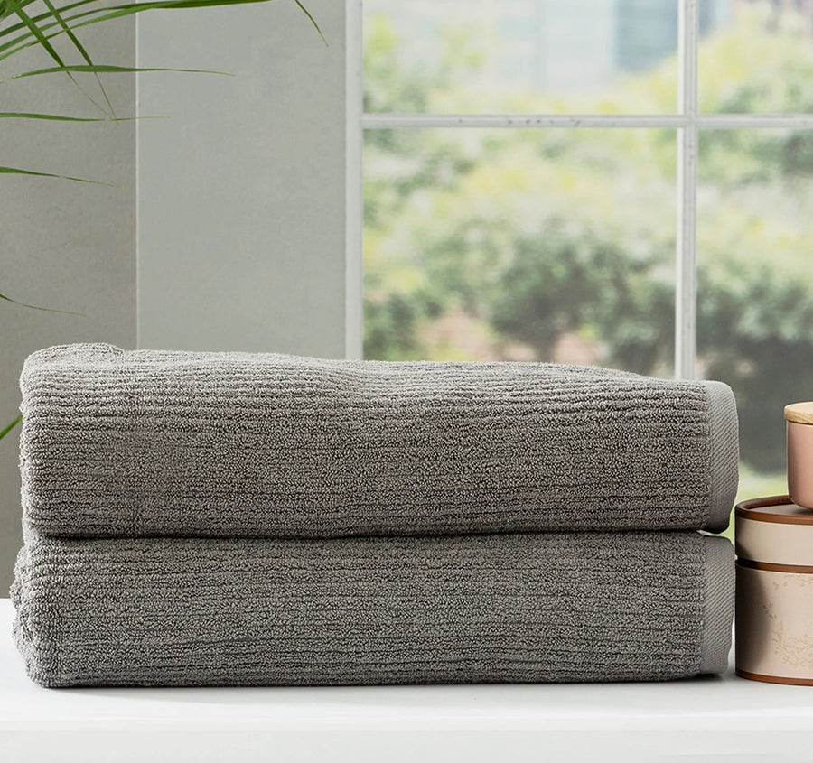 Cobblestone 650gsm Cotton Bath Towel Range Granite