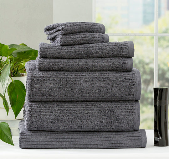 Cobblestone 650gsm Cotton Bath Towel Range Granite