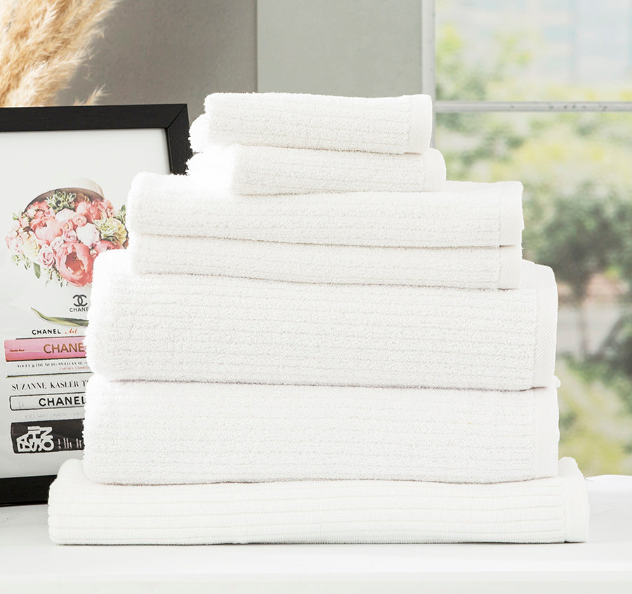 Cobblestone 650gsm Cotton Bath Towel Range White