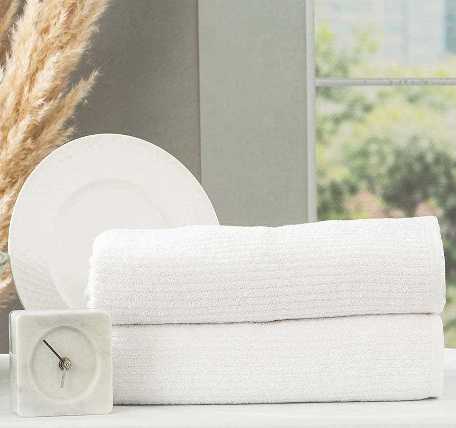 Cobblestone 650gsm Cotton Bath Towel Range White