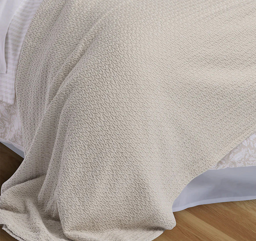 Favo Cotton Waffle Blanket Range Natural