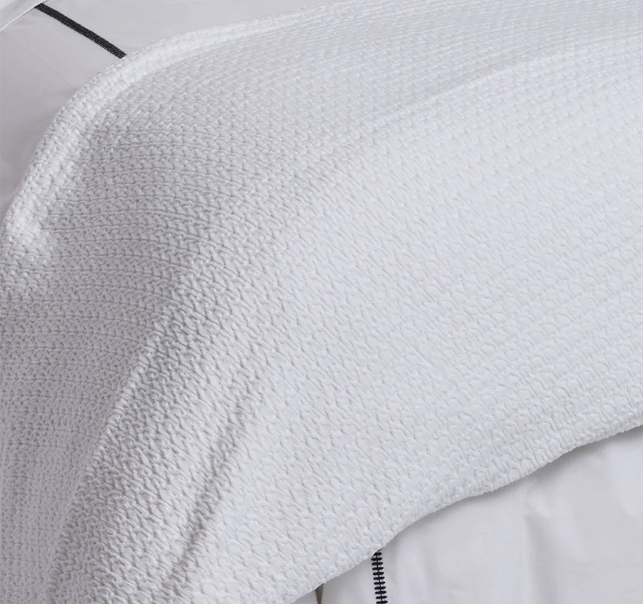 Favo Cotton Waffle Blanket Range White