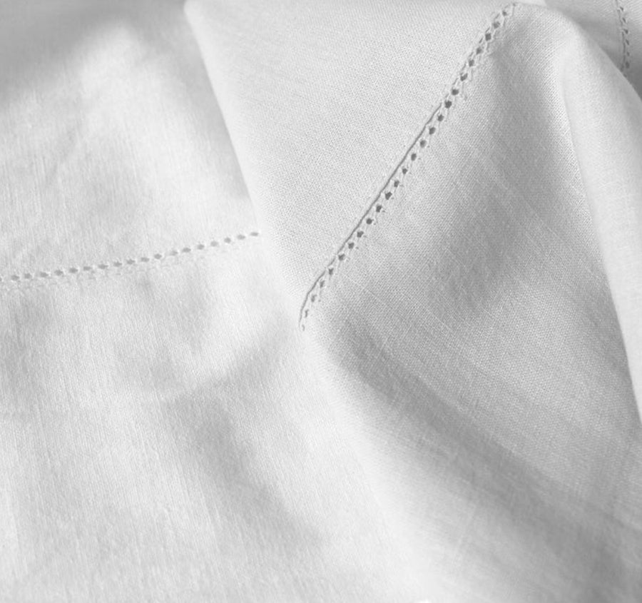 Union Hemstitch Quilt Cover Set Range White