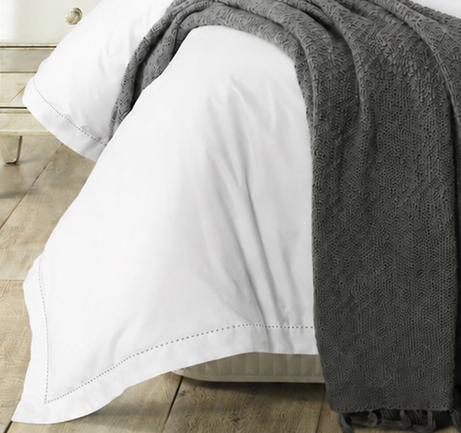 Union Hemstitch Quilt Cover Set Range White