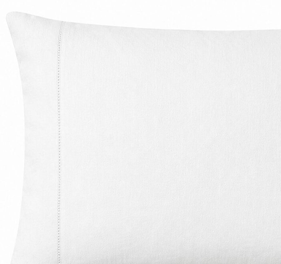 Union Hemstitch Standard Pillowcase Pair White