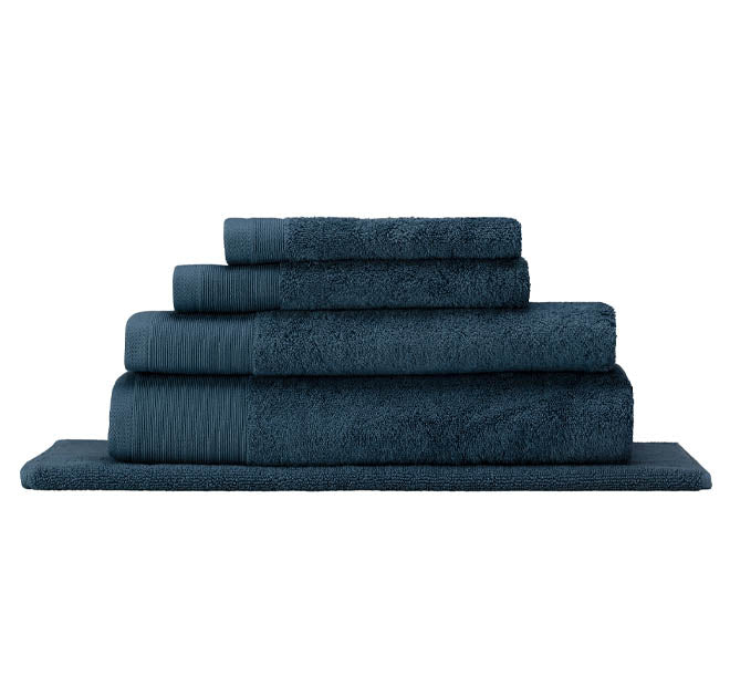 Vida Organic 630GSM Cotton Bath Towel Range Navy