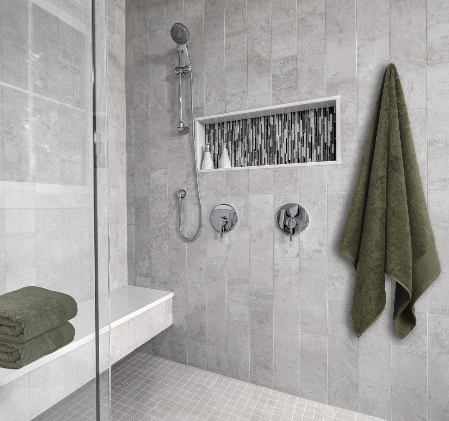 Vida Organic 630GSM Cotton Bath Towel Range Olive