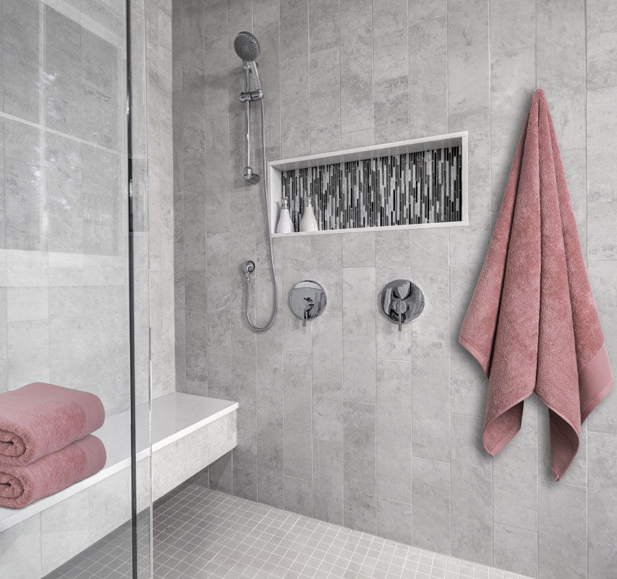 Vida Organic 630GSM Cotton Bath Towel Range Pink