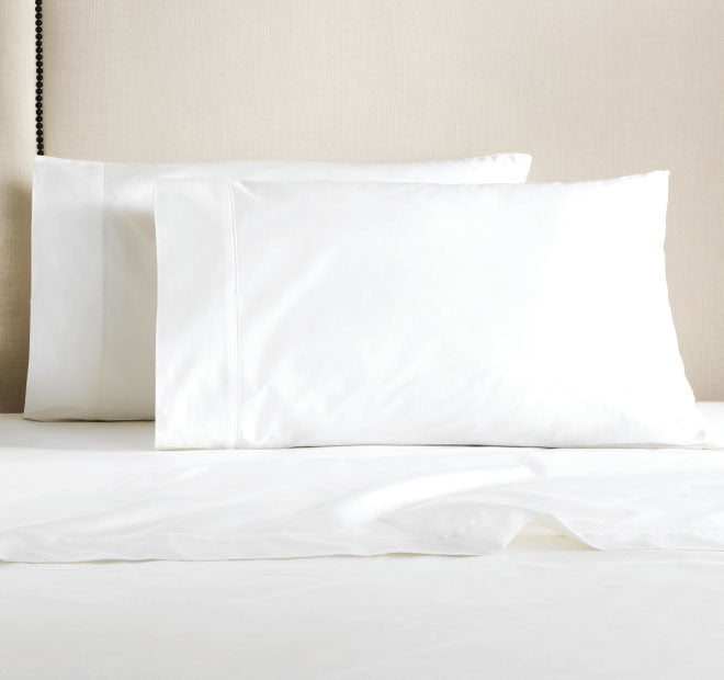 Hotel Luxury 1000THC Cotton Sateen King Pillowcase Pair Snow