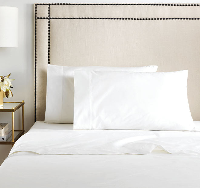 Hotel Luxury 1000THC Cotton Sateen Standard Pillowcase Pair Snow