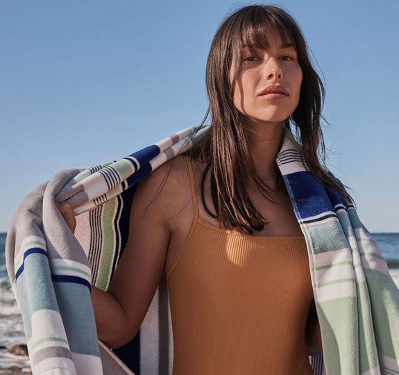 Seacliff 95x175cm Beach Towel Mint Frost