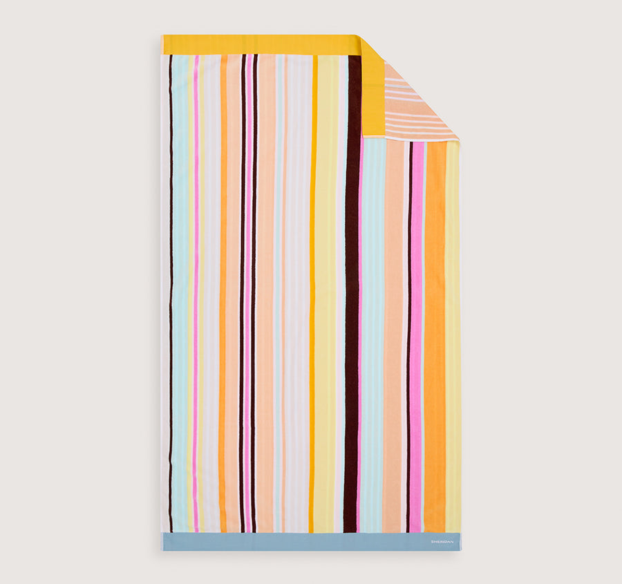 Seeker Stripe 95cm x 175cm Beach Towel Lemoncello