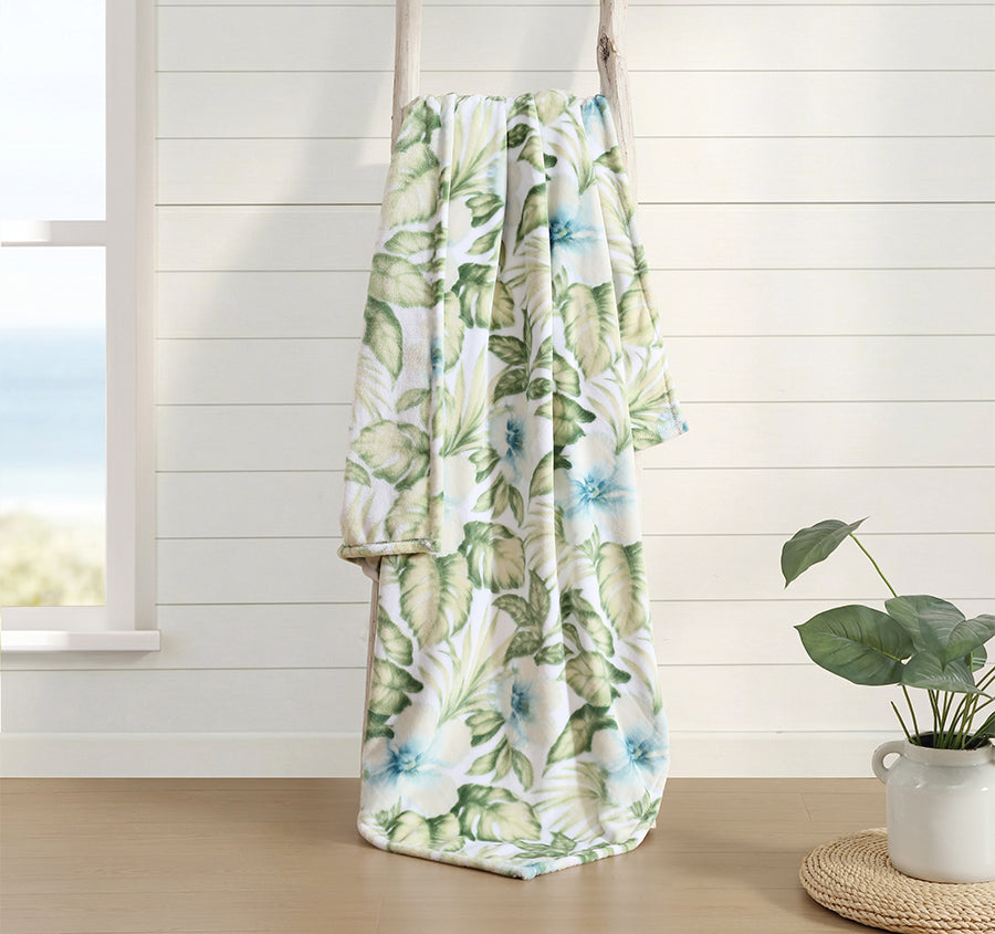 Alba Botanical 152x178cm Throw Pale Blue