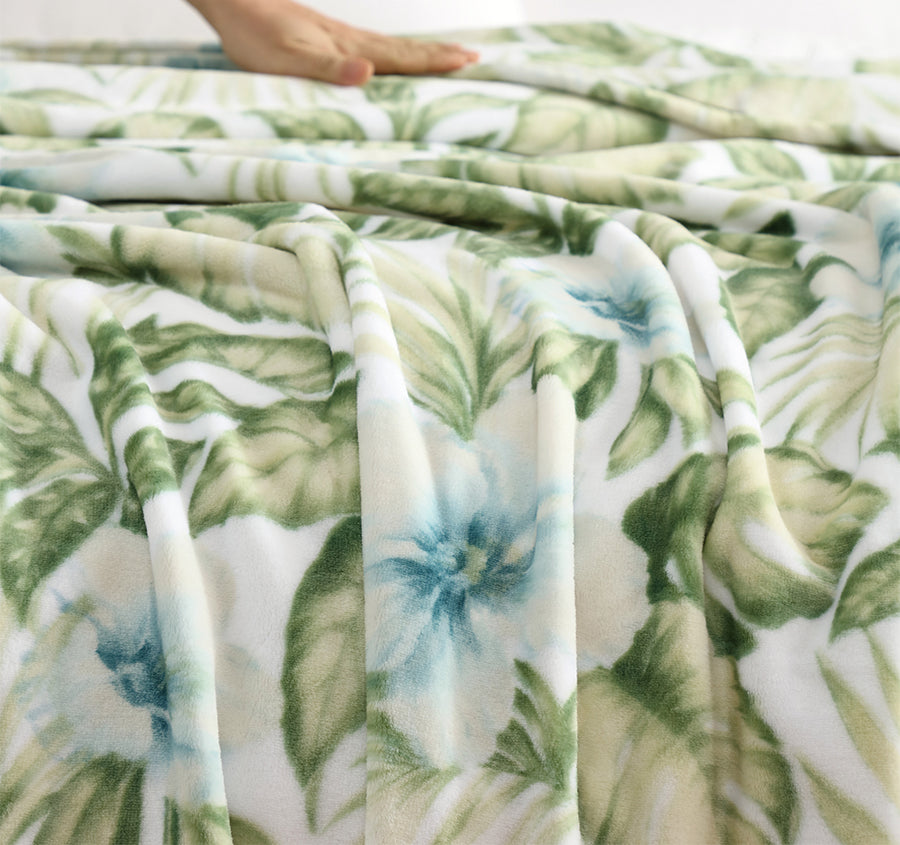 Alba Botanical 152x178cm Throw Pale Blue