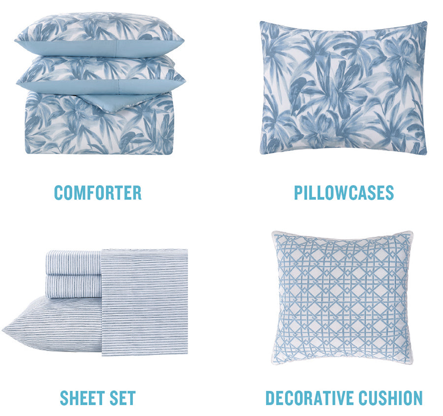 Aubury 8 Piece Bed In A Bag Comforter Set Blue