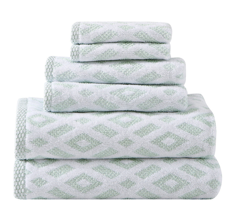 Bimini 6 Piece Towel Set Coconut and Whirlpool