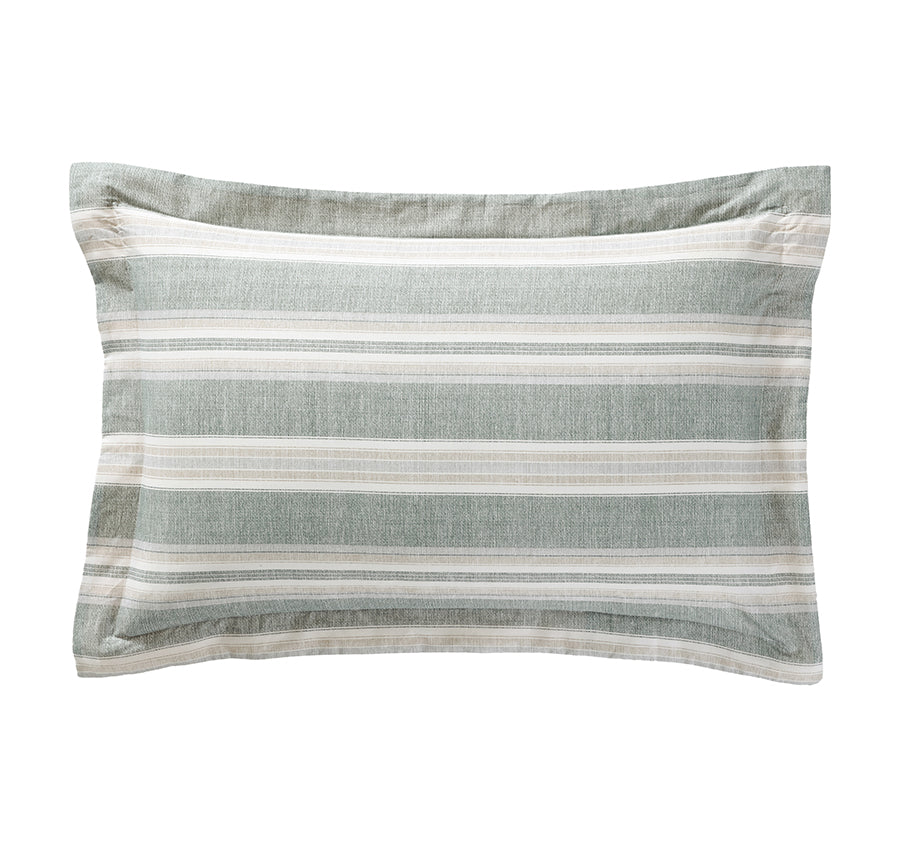 Cabana Stripe Quilt Cover Set Range Jungle Green