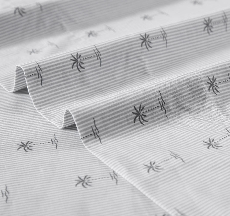 Kew Palm Sheet Set Range Pelican Grey