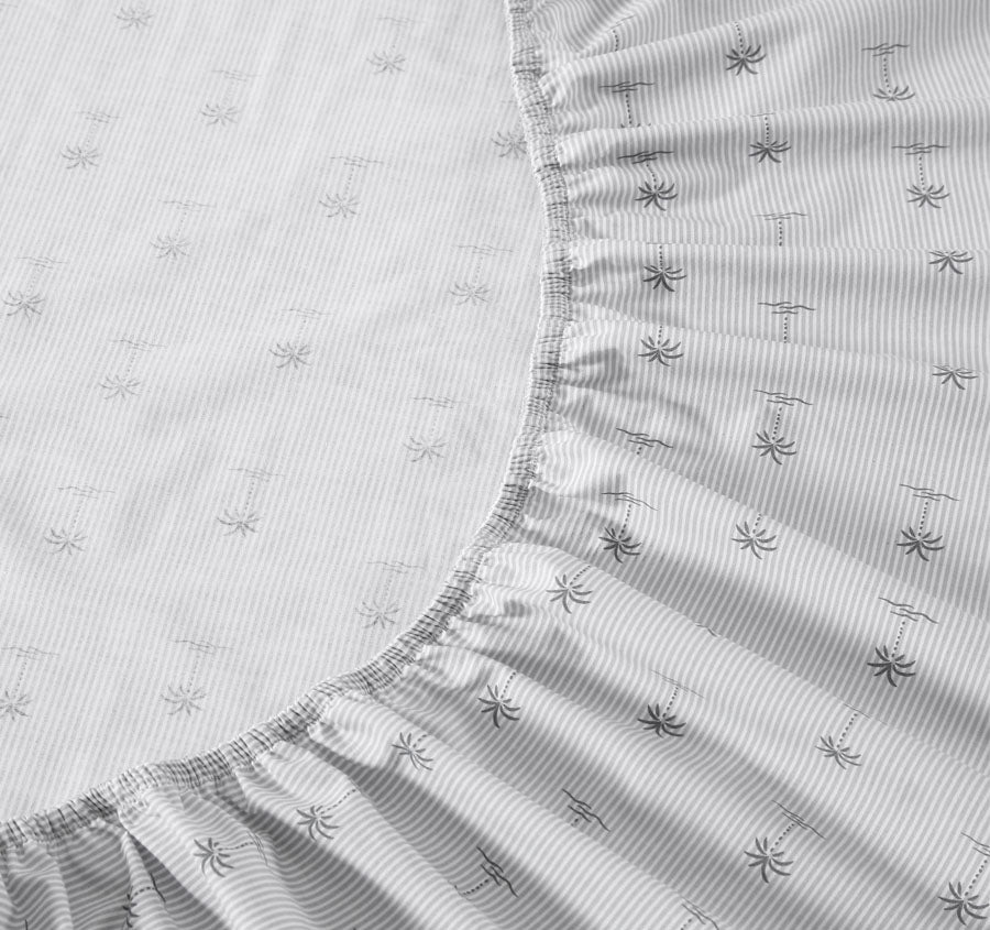 Kew Palm Sheet Set Range Pelican Grey