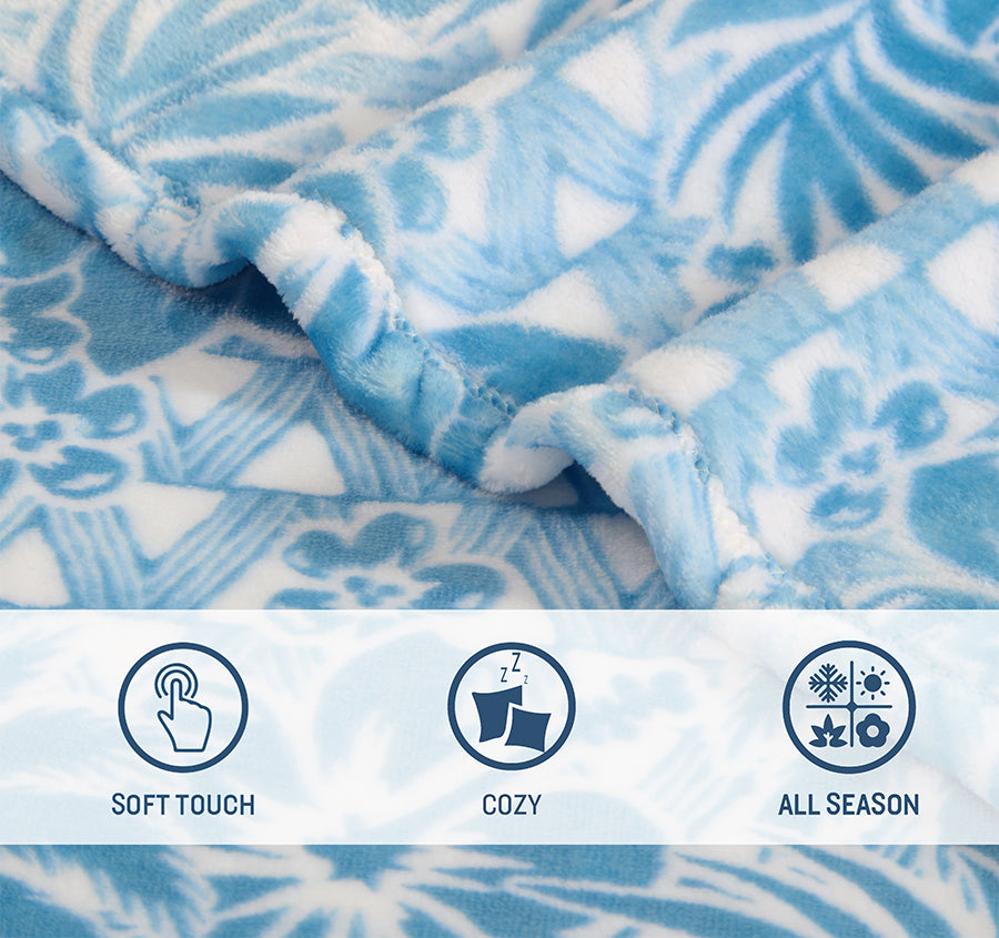 Lanikai Fronds 152x178cm Throw Blue