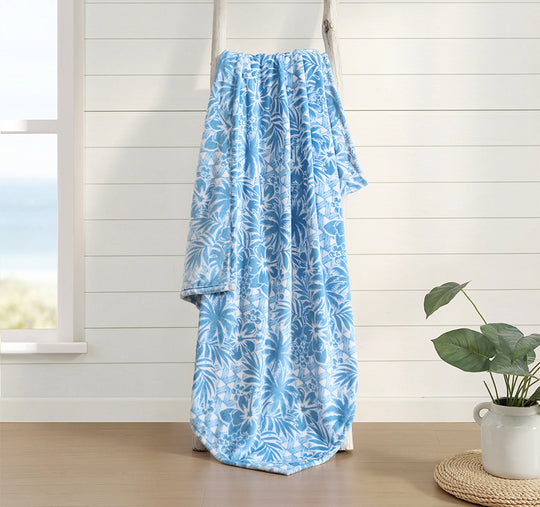 Lanikai Fronds 152x178cm Throw Blue
