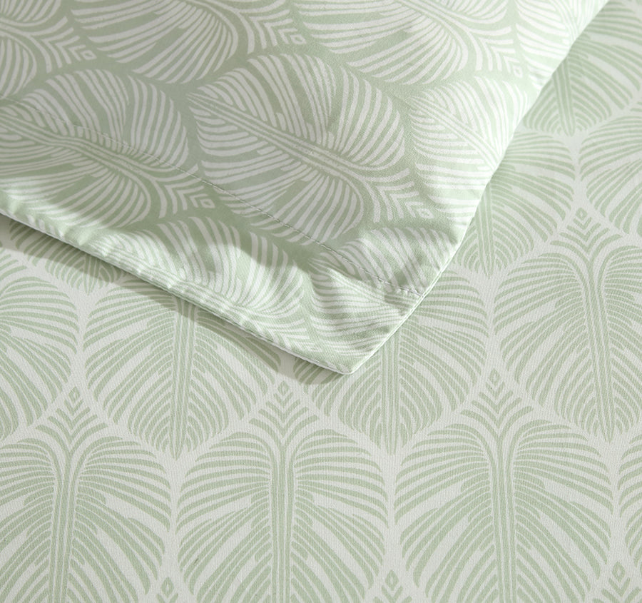 Line Palms Quilt Cover Set Range Green