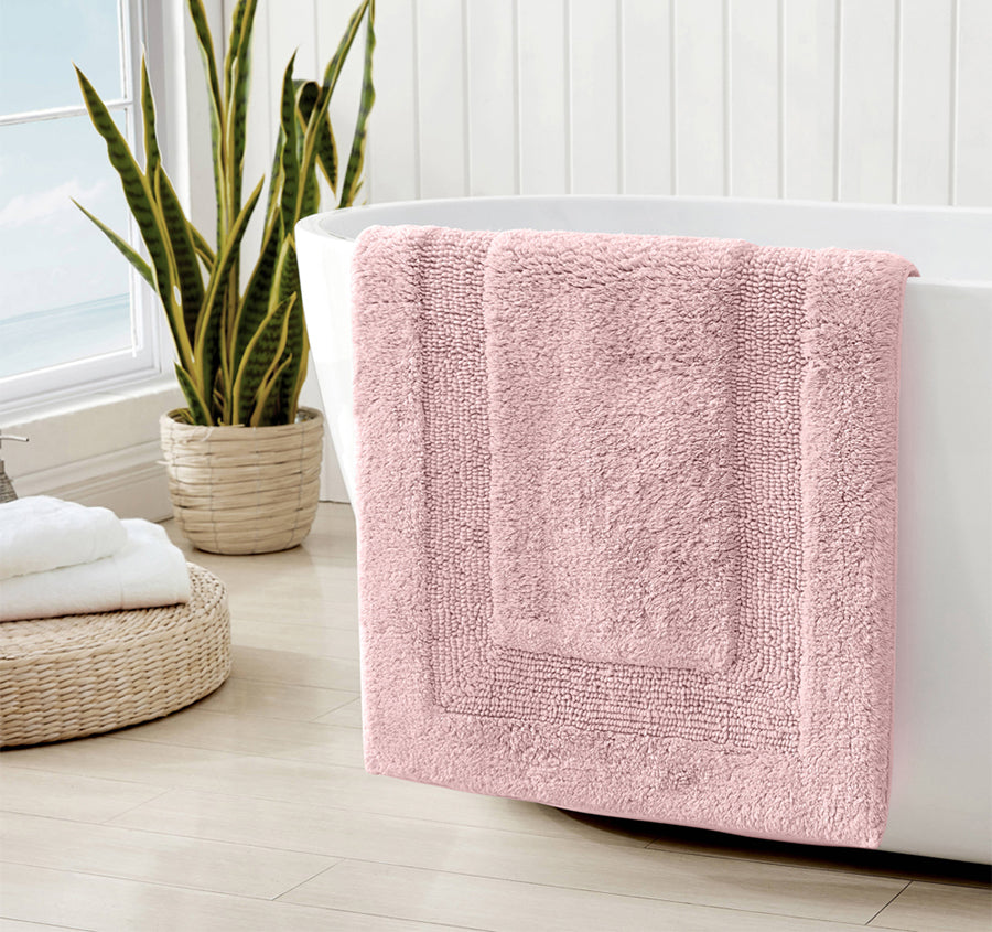 Longbranch 2800GSM Cotton Bath Mat Range Petal Pink