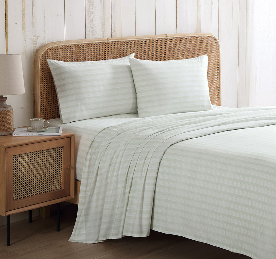 Maldive Stripe Sheet Set Range Green