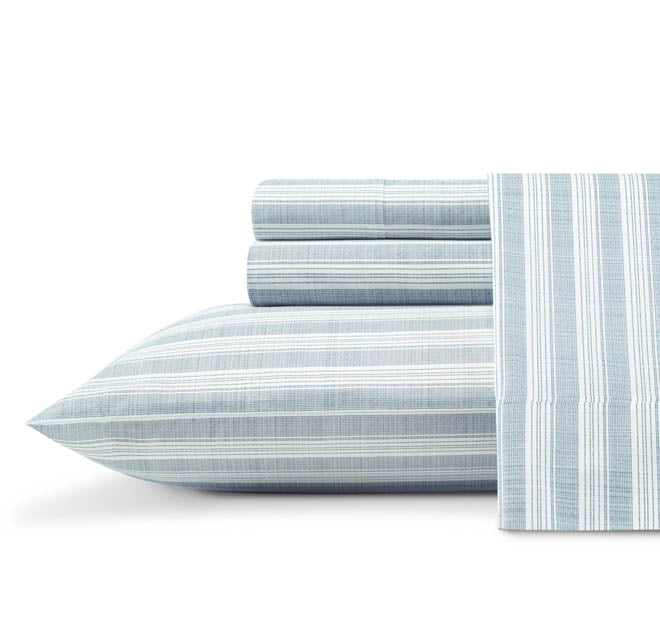 Maldive Stripe Sheet Set Range Blue