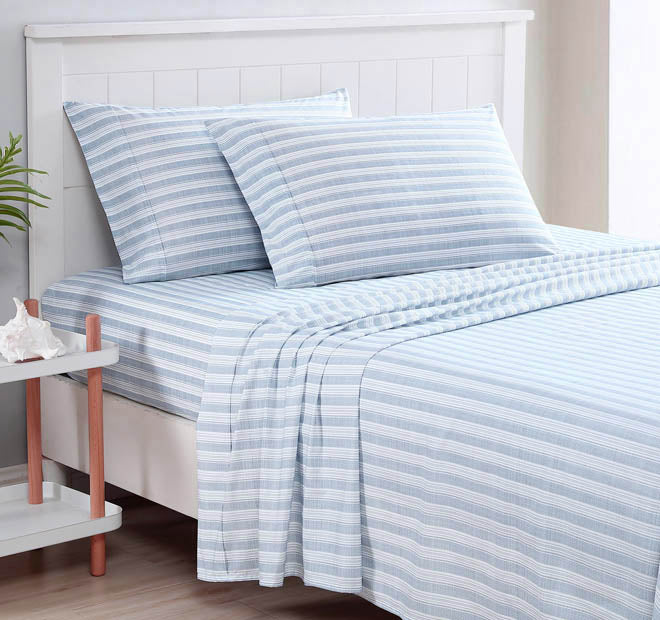 Maldive Stripe Sheet Set Range Blue
