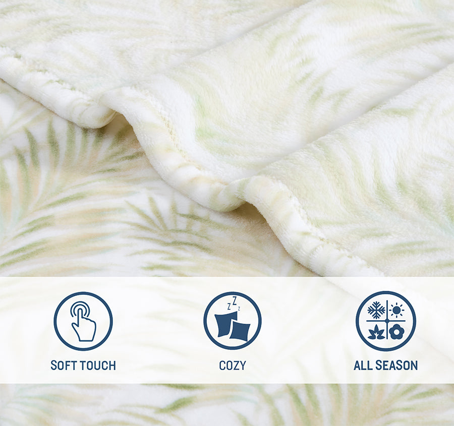 Maui Palm 152x178cm Throw Sage and Aqua