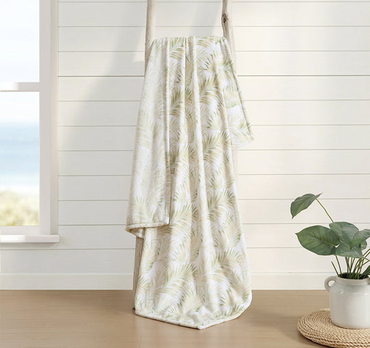 Maui Palm 152x178cm Throw Sage and Aqua